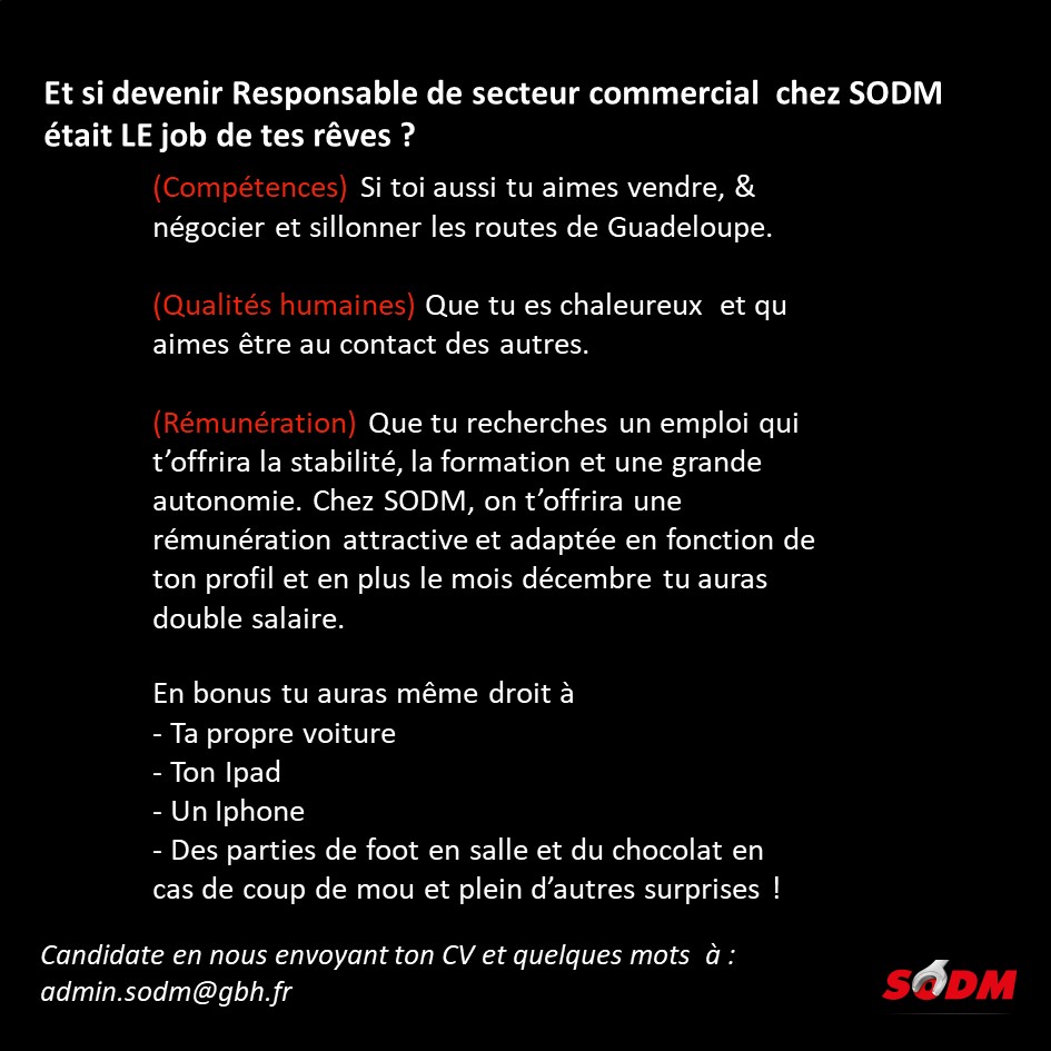 Offre d'emploi RSC SODM