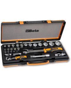 COFFRET METALLIQUE COMPRENANT 2 CLIQUETS AVEC 22 DOUILLES 6PANS ET 4 ACCESSOIRES