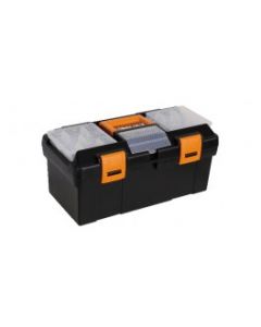 BOITE A OUTILS EN MATIERE PLASTIQUE AVEC PLATEAU ET BACS DE RANGEMENT AMOVIBLES VIDE 