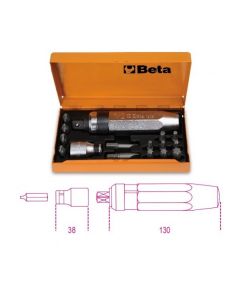 TOURNEVIS A FRAPPER AVEC 14 EMBOUTS ET 1 DOUILLE PORTE-EMBOUTS