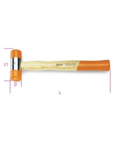 MAILLET A EMBOUTS NYLON ,MANCHE EN BOIS
