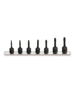 JEU DE 7EXTRACTEURS DE VIS ET GOUJONS CASSES AVEC CARRES 3/8" ET 1/2" SUR RAIL